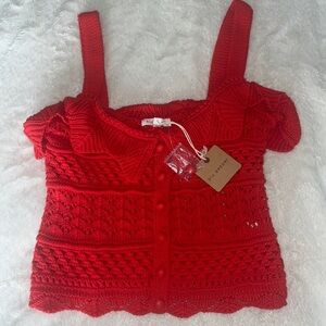 Vici Dolls Red Knit Top